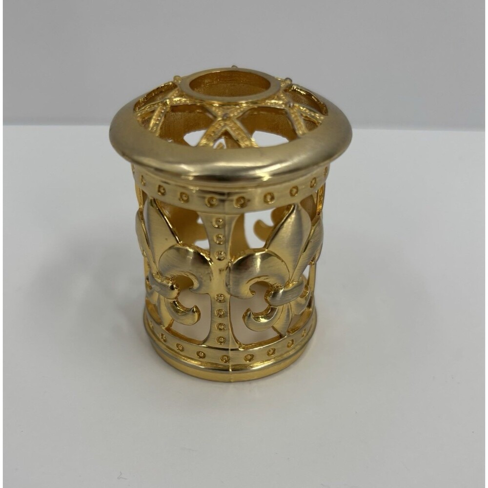 Fragrance Lamp With Diffuser Iridescent Gold With White Swirls Art Glass Base - Picture 11 of 14